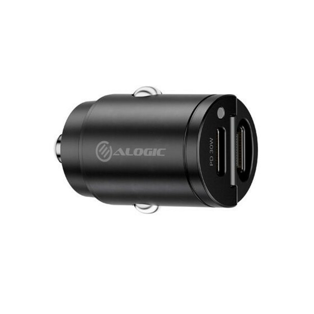 Alogic 30W car charger USB-C ports fast charging for laptops, tablets, and smartphones