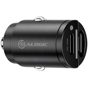 Alogic 30W car charger USB-C ports fast charging for laptops, tablets, and smartphones