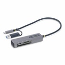 StarTech USB 3.0 Multi-Media Memory Card Reader, SD/microSD/CompactFlash, USB-C 5Gbps External Card Reader with Attached USB-A Adapter