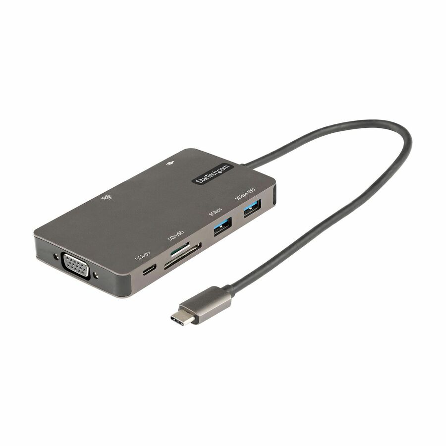StarTech USB C Multiport Adapter, HDMI 4K 30Hz or VGA, 5Gbps USB 3.0 Hub (USB A / USB C Ports), 100W Power Delivery, SD/Micro SD, GbE