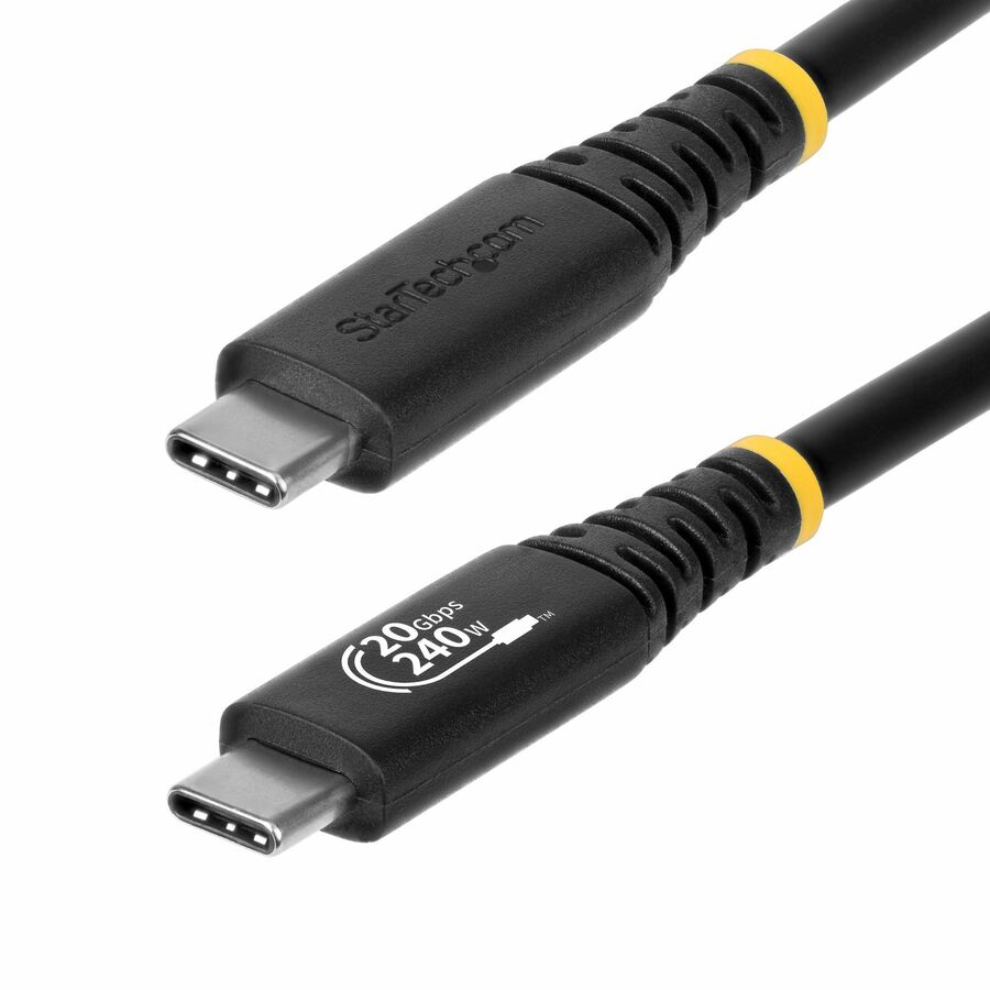 StarTech 6ft (1.8m) USB4 Cable, 20Gbps, USB-IF Certified USB-C Cable, 240W PD EPR, 4K 120Hz DP 2.1, TPE Jacket, Black USB-C Cord