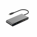 Belkin 8-Port USB-C Hub - 2xUSB-A, 2xUSB-C, 1xHDMI, 1xEthernet, 1xSD Reader, 1xMicroSD Reader - Grey