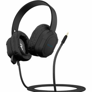 MAXCases Extreme Headset w/braided cable and built-in microphone w/3.5mm connector (Black)