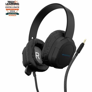 MAXCases Extreme Headset w/braided cable and built-in microphone w/3.5mm connector (Black)