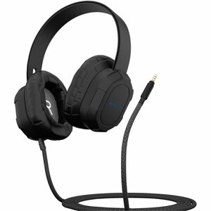 MAXCases Extreme Headphones w/braided cable, no microphone, 3.5mm connector (Black)