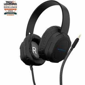 MAXCases Extreme Headphones w/braided cable, no microphone, 3.5mm connector (Black)