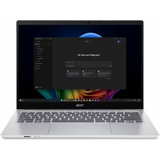Acer TravelMate P4 Spin 14 AI TMP414RN-56 TMP414RN-56-578M 14" Touchscreen Convertible Copilot+ PC 2 in 1 Notebook - WQXGA+ - 60 Hz - Intel Core Ultra 5 325 - 16 GB - 512 GB PCI Express NVMe 4.0 SSD - English (US) Keyboard - Silver