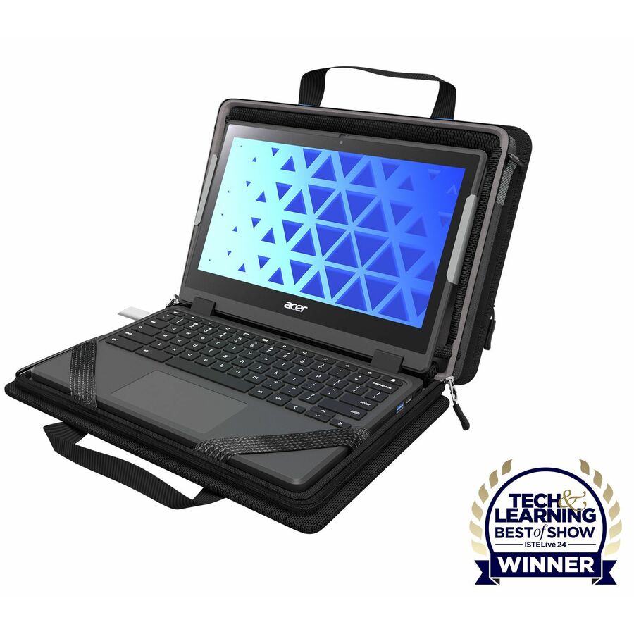 MAXCases Explorer 5 Work-In Case w/Pocket 14" w/ Shoulder Strap (Black)