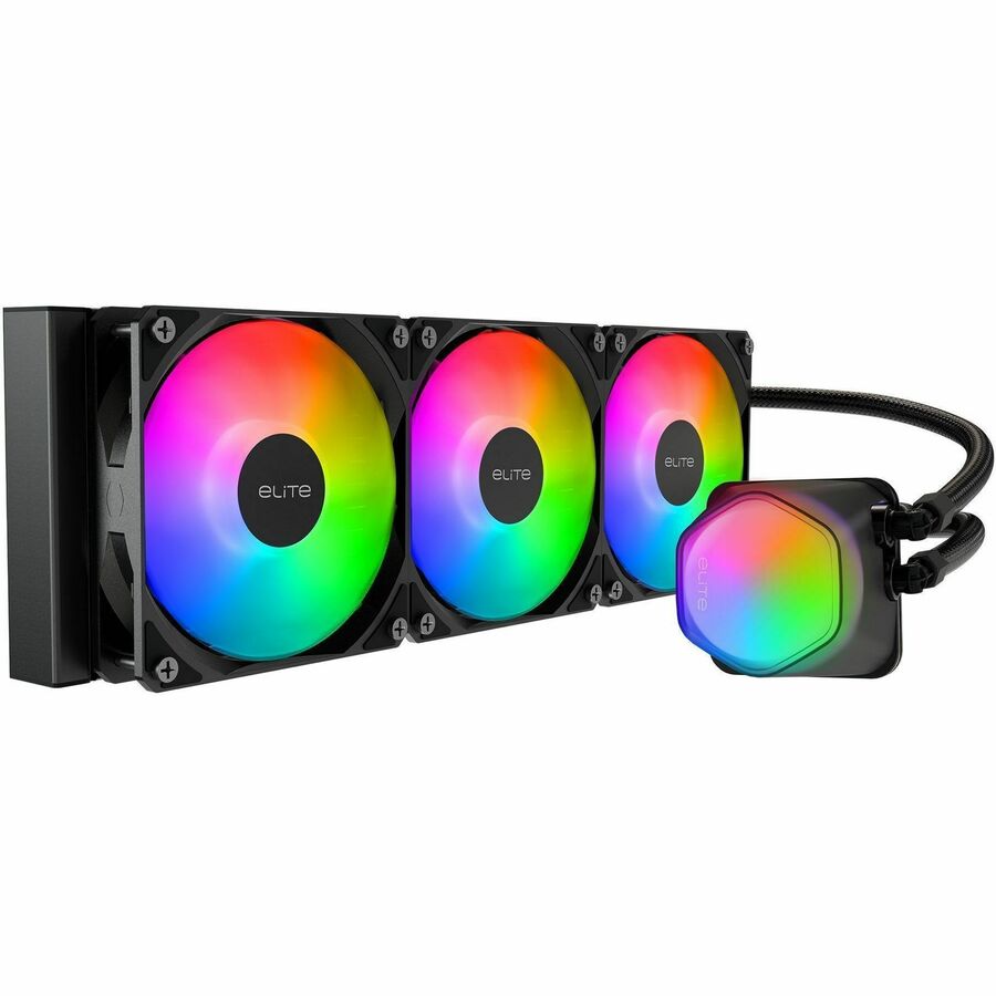 Cooler Master Elite Liquid 360 CPU AIO Cooler - 360mm Radiator, 3X ARGB PWM Fans, Dual-Chamber Pump Design, Ultra-Quiet High-Performance Cooling, AMD AM5/AM4 & Intel LGA 1851/1700, Black
