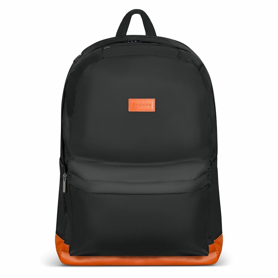 Champs Vintage Carrying Case (Backpack) for 11" to 15.6" Water Bottle, Notebook, Tablet, Glasses, Earphone, Travel - Black