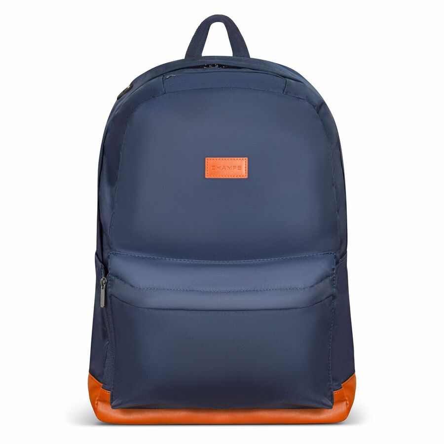 Champs Vintage Carrying Case (Backpack) for 11" to 15.6" Water Bottle, Notebook, Tablet, Glasses, Earphone, Travel - Navy