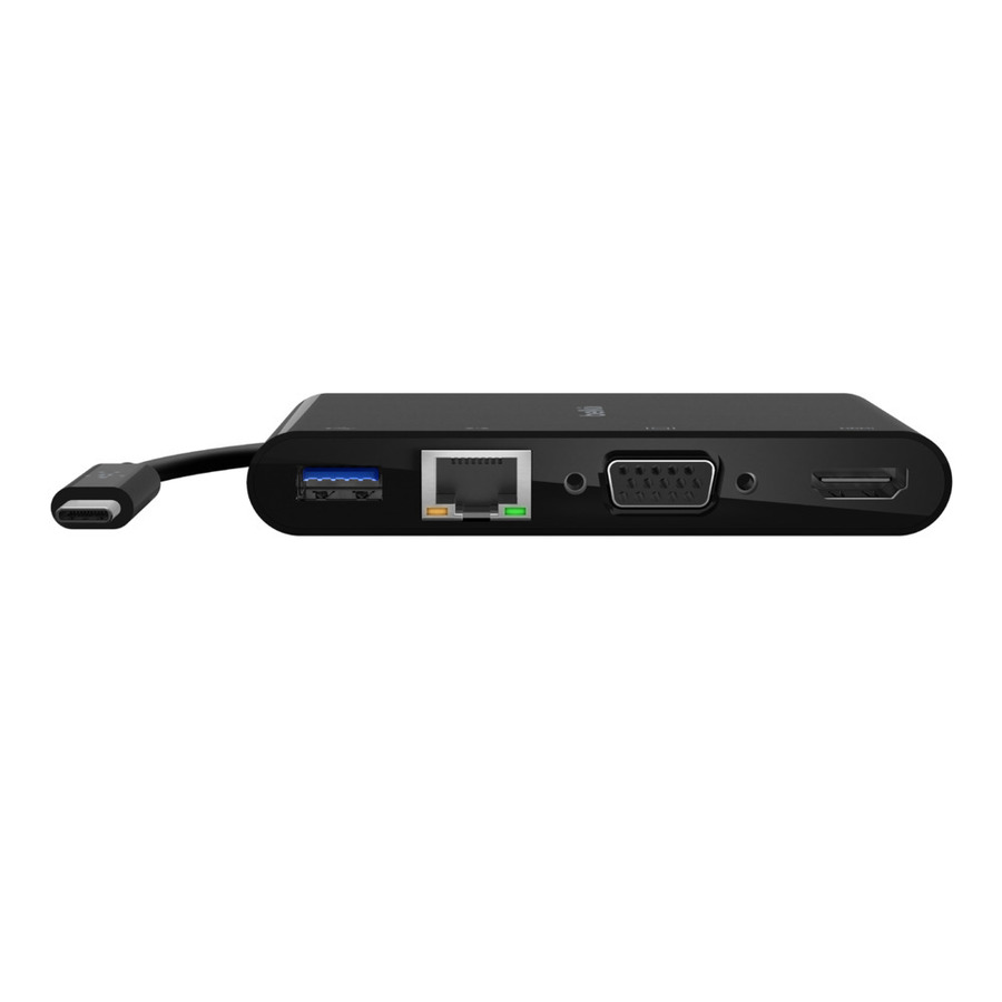 Belkin USB-C Multiport Adapter, USB-C to HDMI - USB A 3.0 - VGA - Ethernet, up 4k Resolution