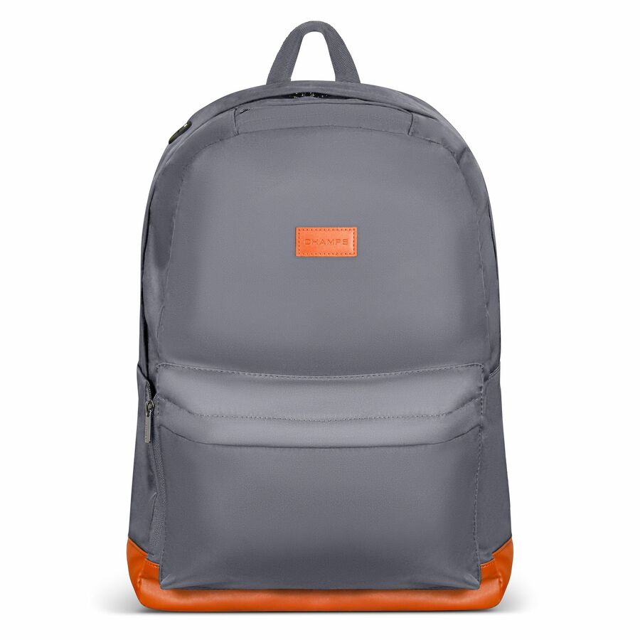 Champs Vintage Carrying Case (Backpack) for 11" to 15.6" Water Bottle, Notebook, Tablet, Glasses, Earphone, Travel - Gray