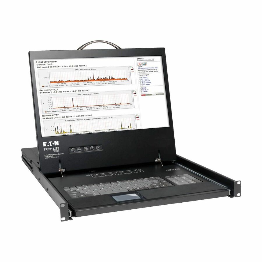 Tripp Lite by Eaton NetController 8-Port 1U Rack-Mount Console KVM Switch with 19-in. LCD