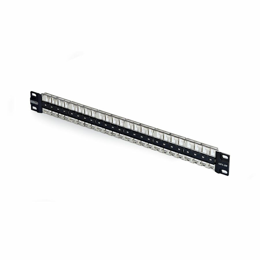 StarTech 48 Port 1U Blank Keystone Patch Panel, Rackmount Cat6 Patch Panel for RJ45 STP Ethernet Network Jacks
