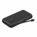 Belkin 30W 2-port Power Bank w/ Integrated USB-C Cable - 20K mAh - 1xUSB-A, 1xUSB-C - Portable Charger - Black
