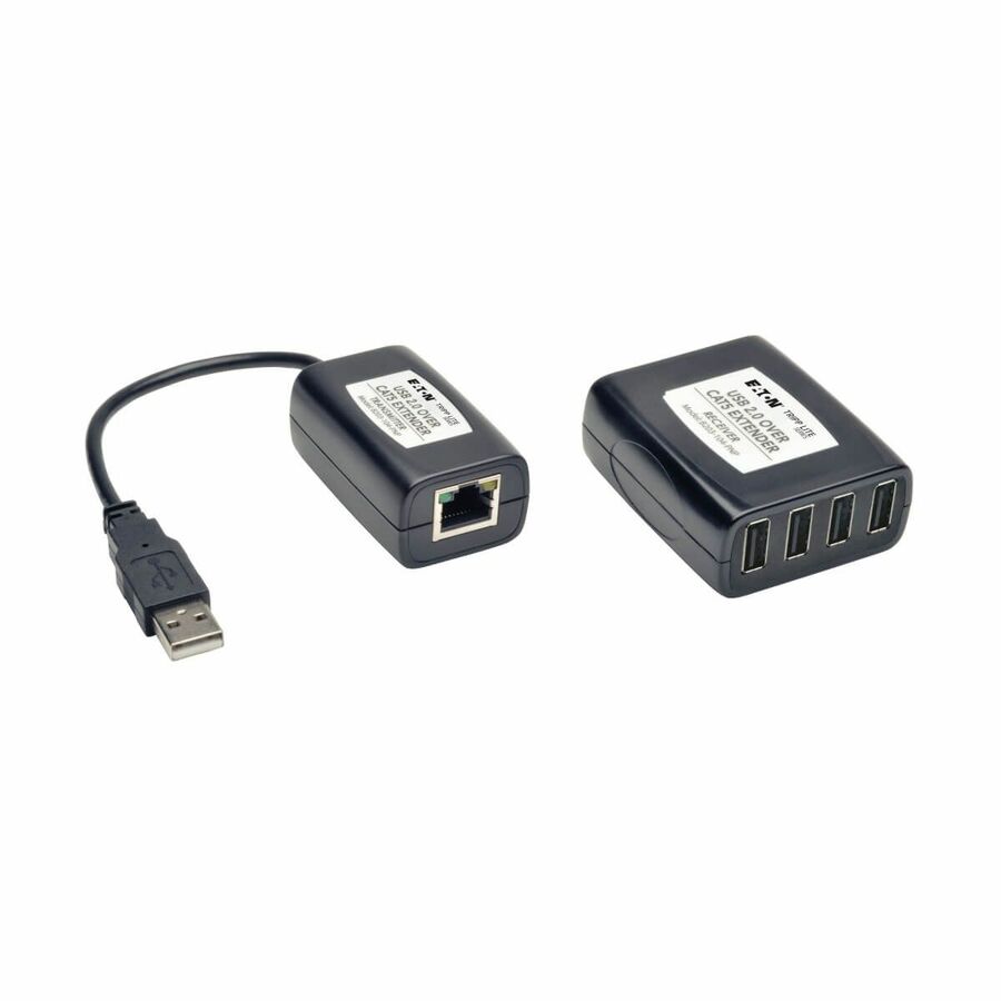 Tripp Lite by Eaton 4-Port Plug-and-Play USB 2.0 over Cat5/Cat6 Extender Kit Transmitter & Receiver USB up to 164.04 ft. (50M) TAA