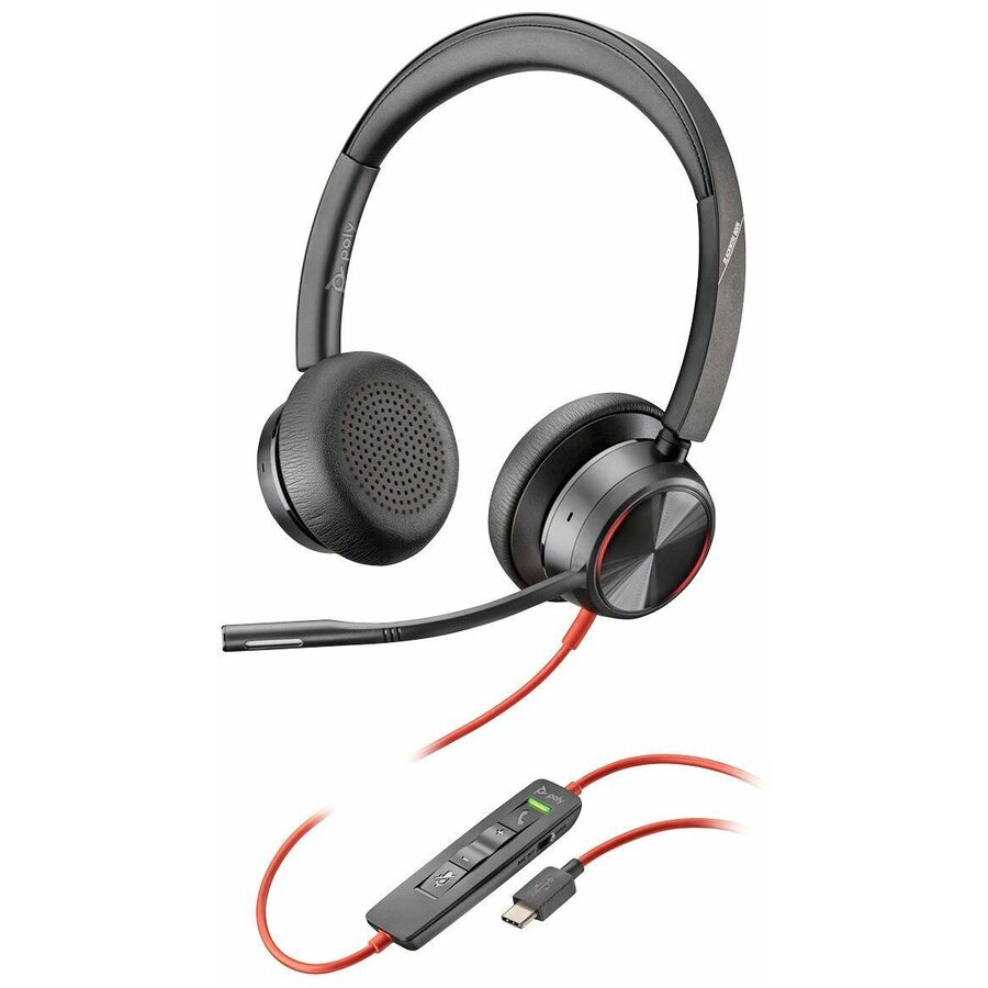 Poly Blackwire 8225 Stereo Microsoft Teams Certified USB-C Headset + USB-C/A Adapter