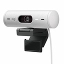 Logitech Brio 500 Full HD webcam, auto framing, noise-reducing mics, privacy shutter, streaming & video calling, Off-white