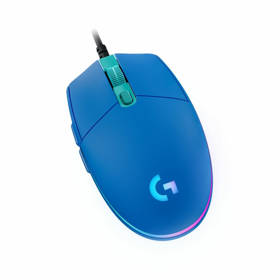 Logitech G203 Wired Gaming Mouse, 8,000 DPI, Rainbow Optical Effect LIGHTSYNC RGB, 6 Programmable Buttons, Blue