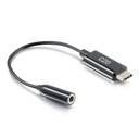 C2G USB-C to AUX Adapter Converter - 3.5mm, Supports High Resolution Audio, Black