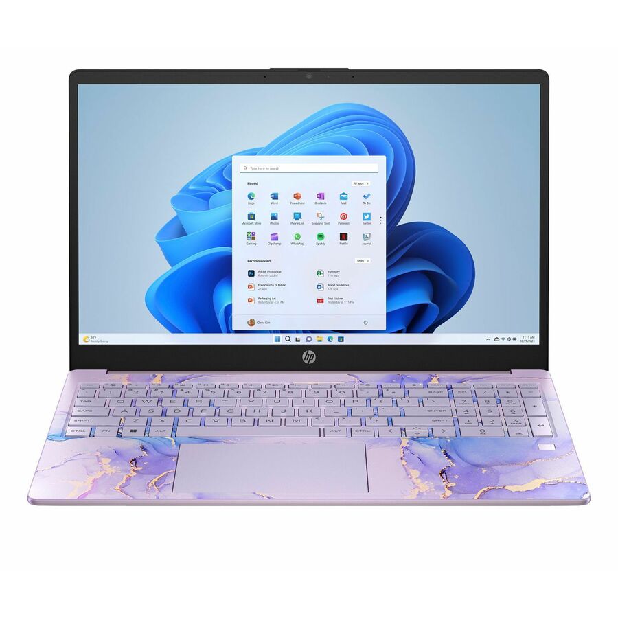 HP 15-fd0000 15-fd0123ds 15.6" Touchscreen Notebook - HD - Intel N-Series N100 - 4 GB - 128 GB Flash Memory - Winter Lavender, Natural Silver