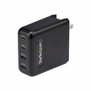 StarTech 100W USB-C Wall Charger, 2x USB-C, 2x USB-A, Quick Charging Portable GaN Power Adapter, PD 3.0