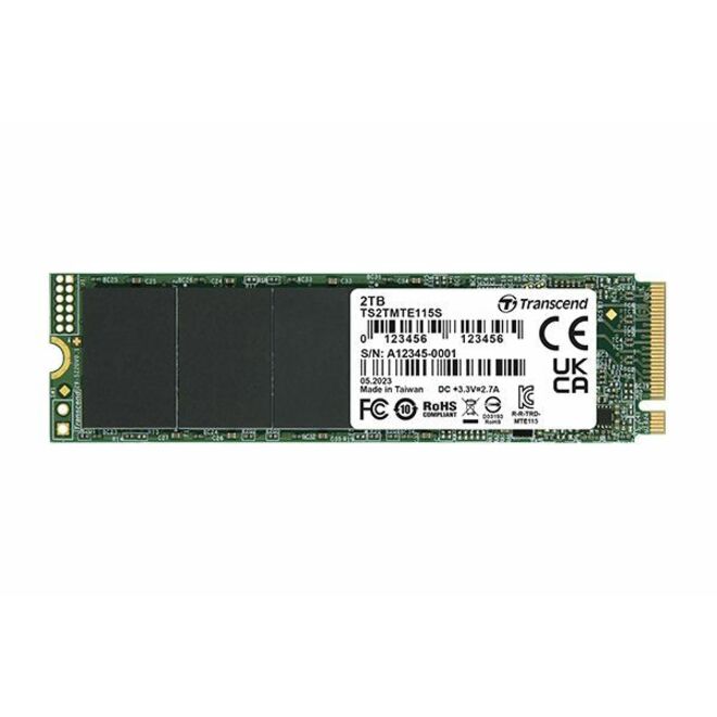 Transcend 115S 500 GB Solid State Drive - M.2 2280 Internal - PCI Express NVMe (PCI Express 3.0 x4) - Black