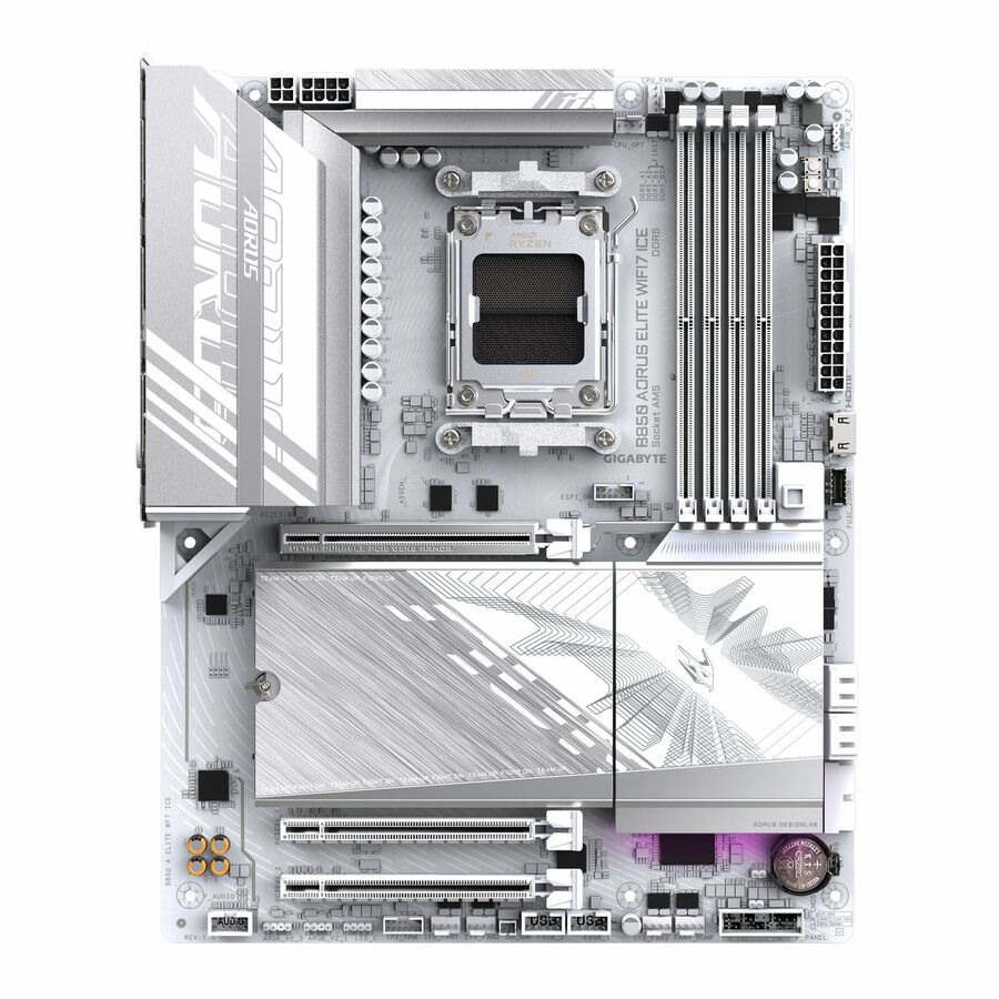 GIGABYTE Ultra Durable B850 A ELITE WF7 ICE Gaming Desktop Motherboard - AMD B850 Chipset - Socket AM5 - ATX