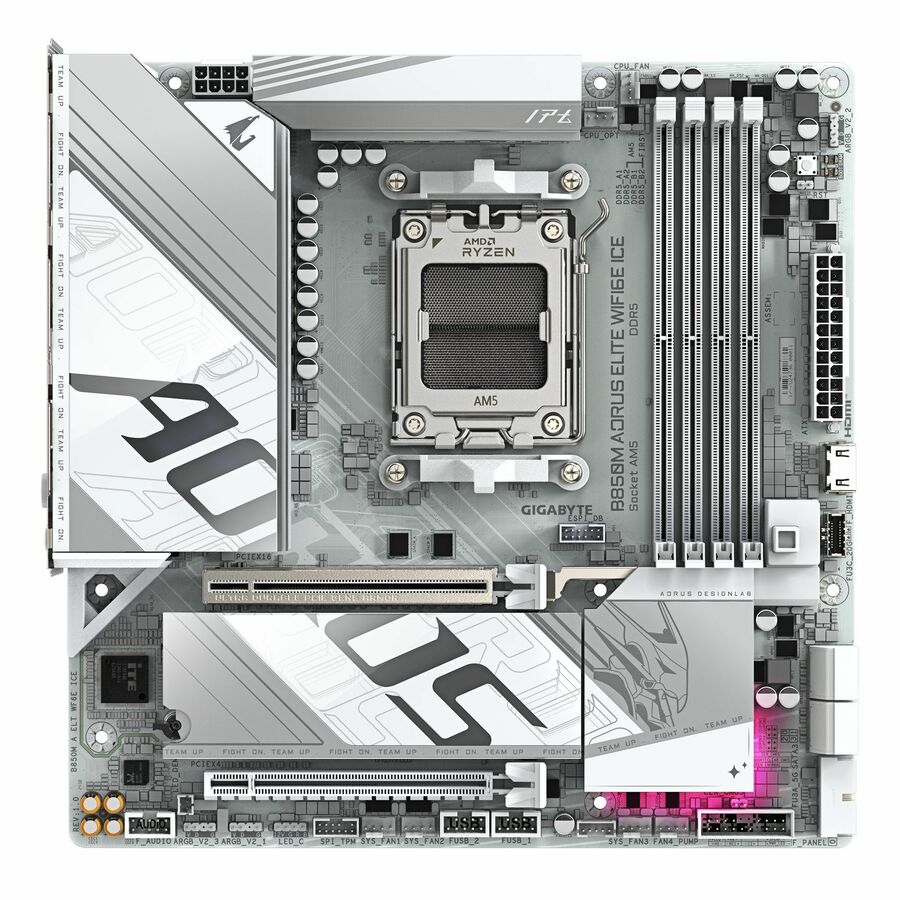 GIGABYTE Ultra Durable B850M A ELT WF6E ICE Gaming Desktop Motherboard - AMD B850 Chipset - Socket AM5 - Micro ATX
