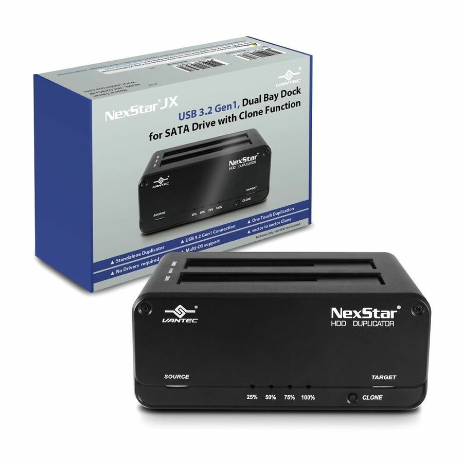 Vantec NexStar JX NST-D258S3-BK Drive Dock Serial ATA, SATA/300, SATA/600 - USB 3.2 (Gen 1) Type B Host Interface External