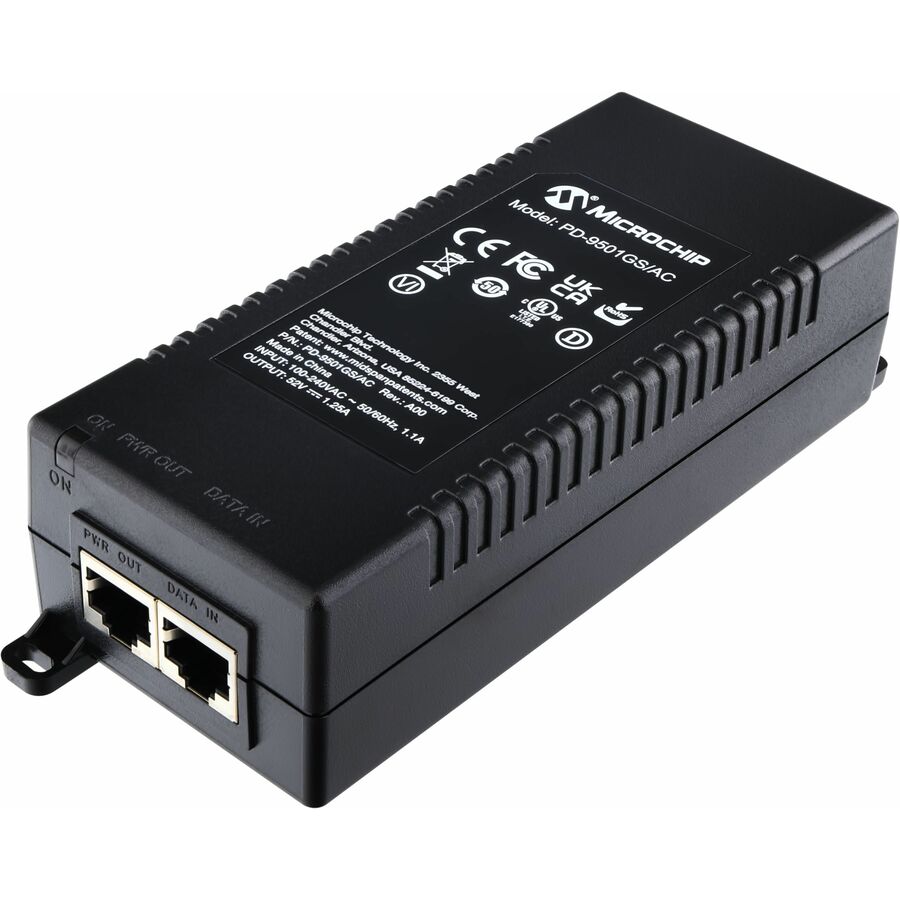 Microchip PD-9501GS/AC PoE Injector with power cord