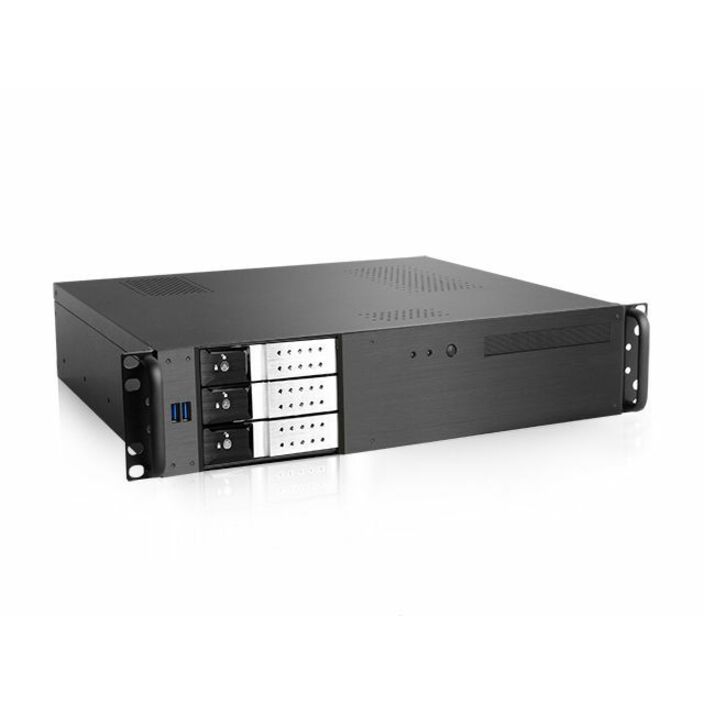 iStarUSA 2U Compact 3x 3.5" Bay Trayless Hotswap microATX Chassis Black