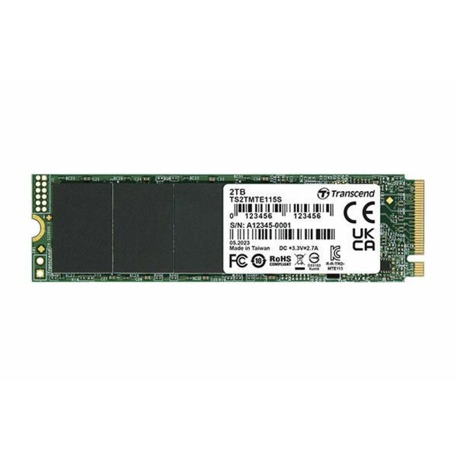Transcend 115S 2 TB Solid State Drive - M.2 2280 Internal - PCI Express NVMe (PCI Express 3.0 x4) - Black