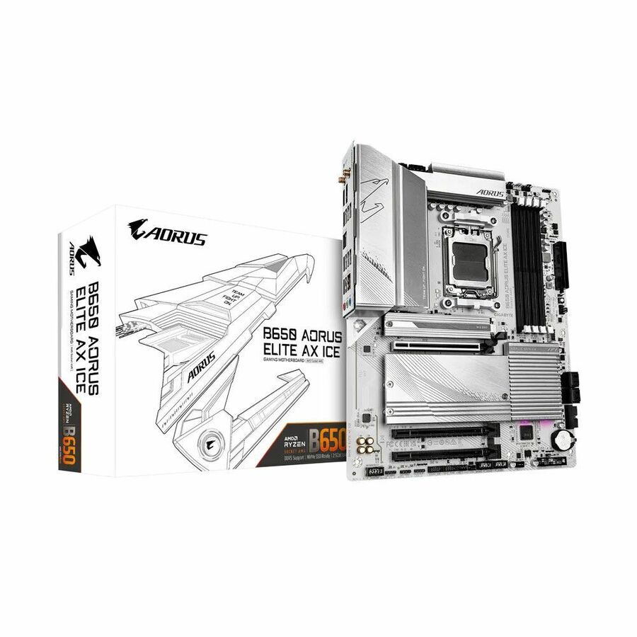 GIGABYTE B650 AORUS ELITE AX ICE Gaming Desktop Motherboard - AMD B650 Chipset - Socket AM5 - ATX