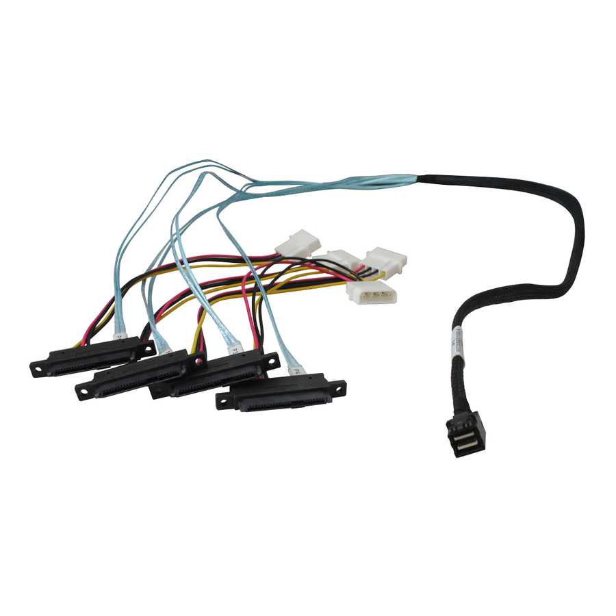 HighPoint 1 Meter Cable Length, SFF-8643 to Controller and 4x SFF-8482 to 4x SAS Drives