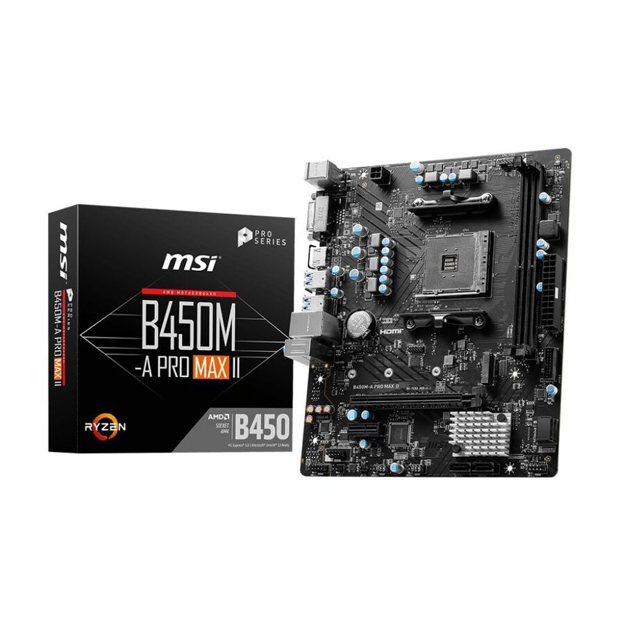 MSI B450M-A PRO MAX II Gaming Desktop Motherboard - AMD B450 Chipset - Socket AM4 - Micro ATX