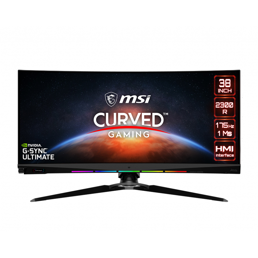 MSI MEG MEG381CQR Plus 38" Class UW-QHD+ Curved Screen Gaming LCD Monitor - 21:9 - Black