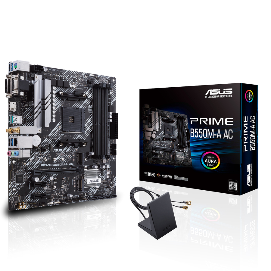 Asus Prime B550M-A AC Desktop Motherboard - AMD B550 Chipset - Socket AM4 - Micro ATX