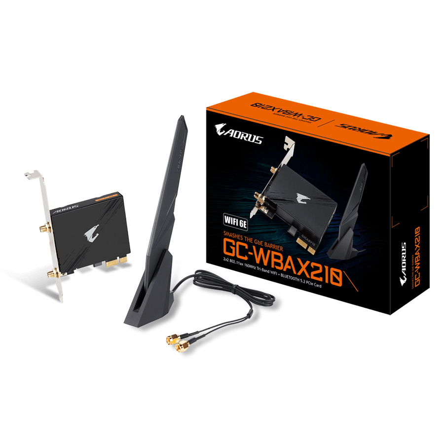 GIGABYTE GC-WBAX210 IEEE 802.11ax Bluetooth 5.2 Tri Band Wi-Fi/Bluetooth Combo Adapter
