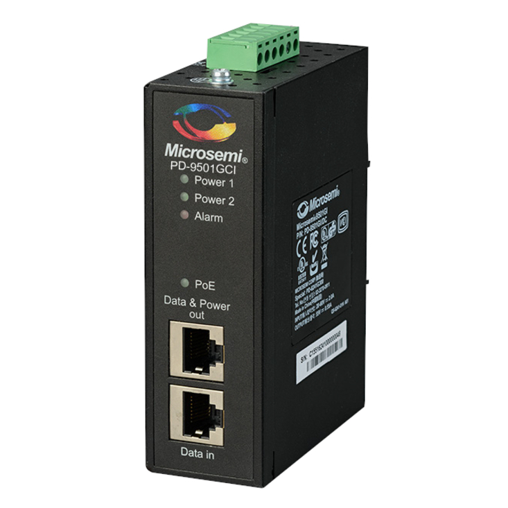 Microchip 1-port, IEEE 802.3bt Type3 60W, 20-60 VDC, Industrial PoE Midspan