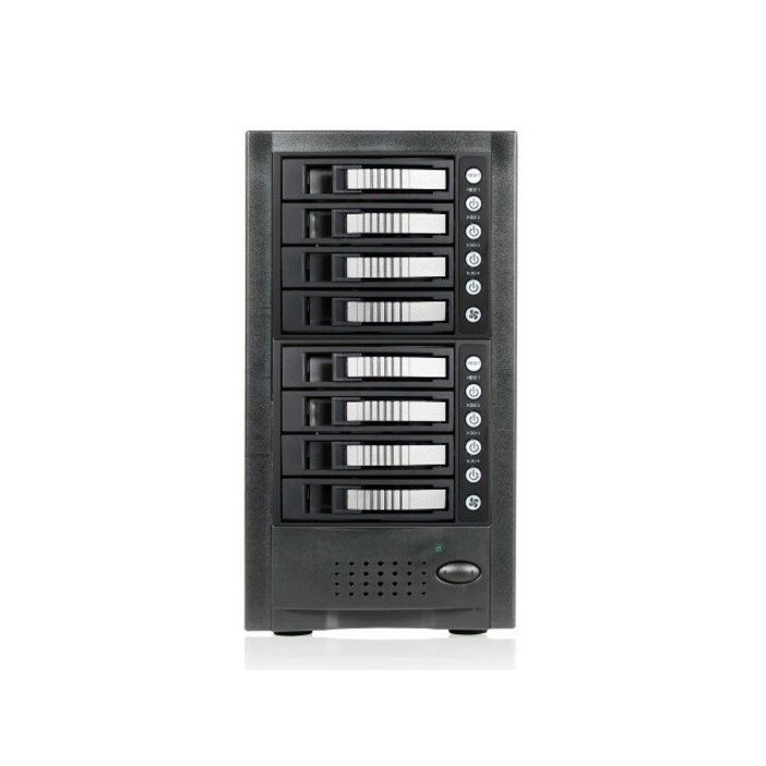 RAIDage JAGE6BT8HDSL Drive Enclosure 12Gb/s SAS, SATA/600 - Mini-SAS HD Host Interface Tower - Black, Silver