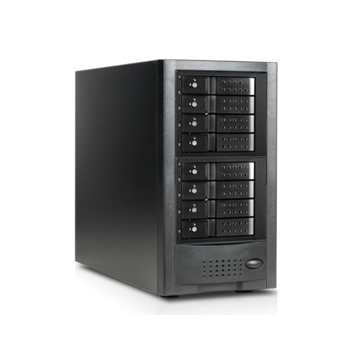 RAIDage JAGE6BT8HDBK-DE Drive Enclosure 12Gb/s SAS, SATA/600 - Mini-SAS HD Host Interface Tower - Black
