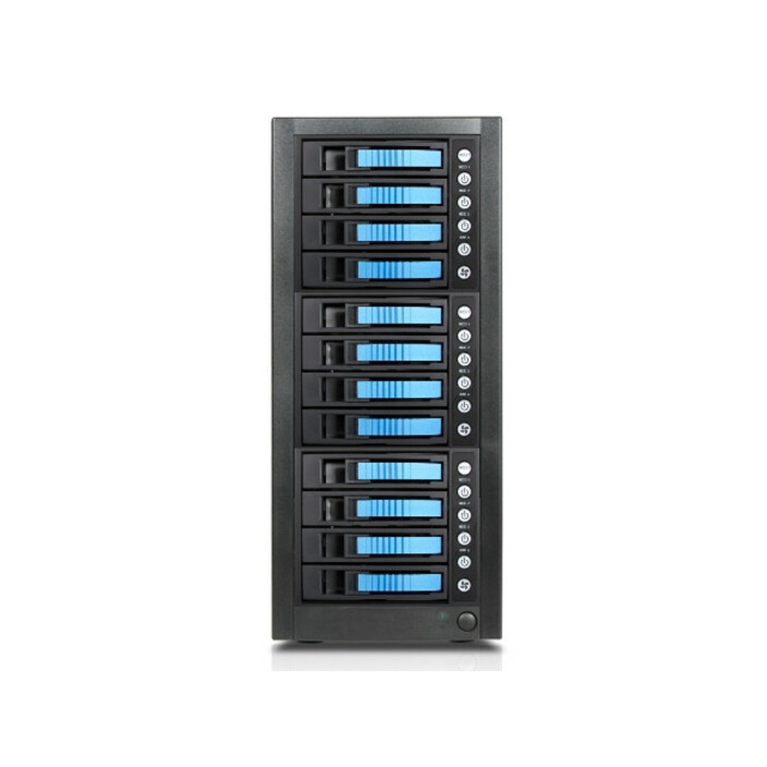 RAIDage JAGE9BT12HDBL Drive Enclosure 12Gb/s SAS, SATA/600 - Mini-SAS HD Host Interface Tower - Black, Blue