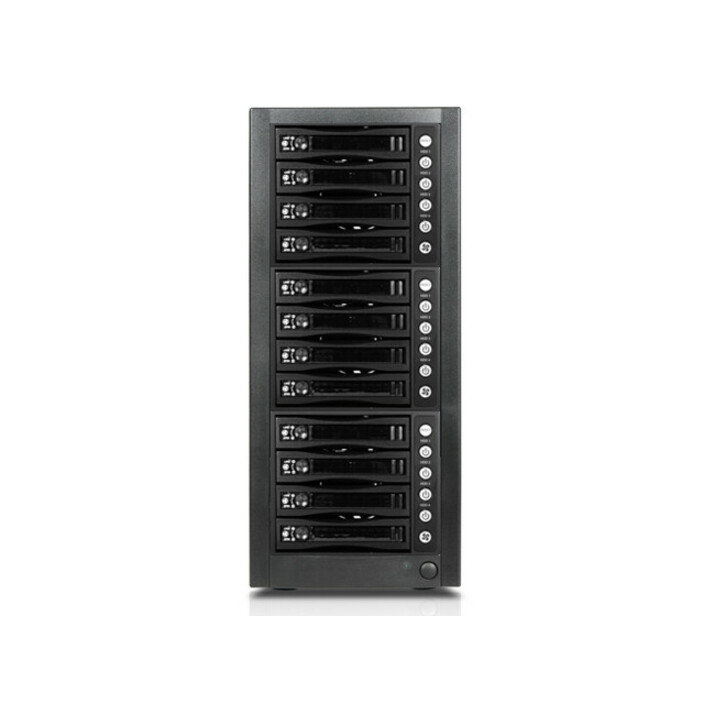 RAIDage JAGE9BT12HDBPL Drive Enclosure 12Gb/s SAS, SATA/600 - Mini-SAS HD Host Interface Tower - Black
