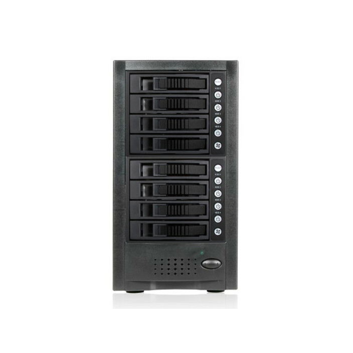RAIDage JAGE6BT8MSBK Drive Enclosure 12Gb/s SAS, SATA/600 - Mini-SAS HD Host Interface Tower - Black
