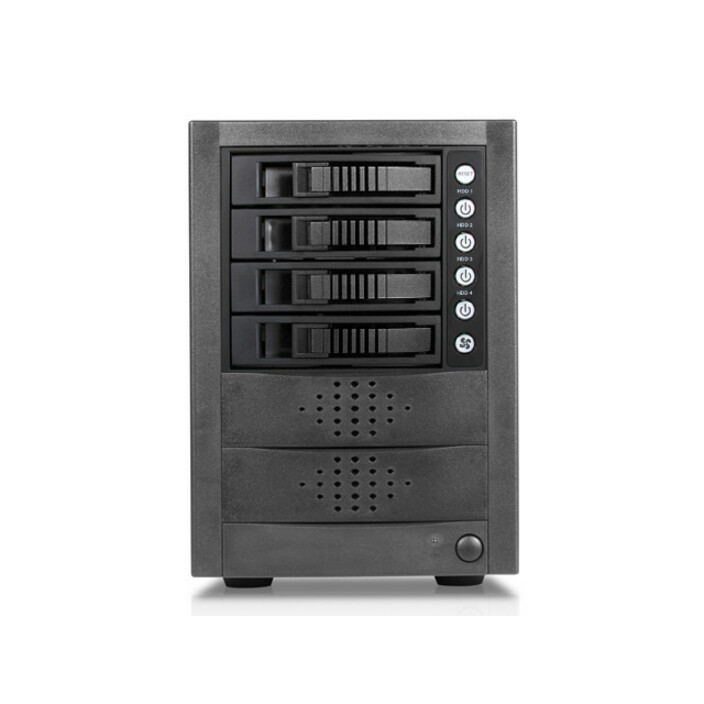 RAIDage JAGE5BT4MSBK Drive Enclosure 12Gb/s SAS, SATA/600 - Mini-SAS HD Host Interface Tower - Black