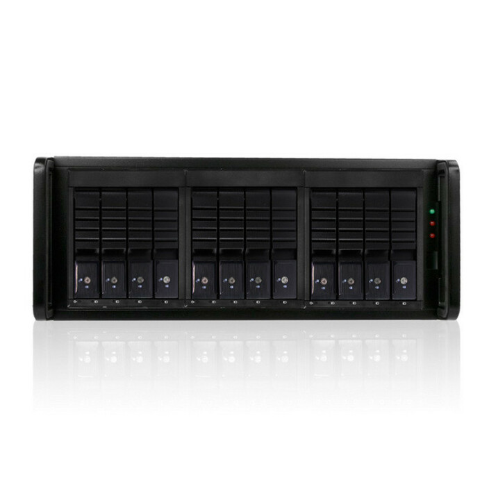 RAIDage JAGE412HDBK-DE-SEA Drive Enclosure 12Gb/s SAS, SATA/600 - Mini-SAS HD Host Interface - 4U Rack-mountable - Black