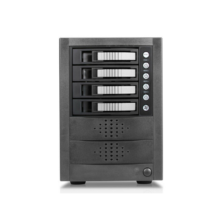 RAIDage JAGE5BT4HDSL Drive Enclosure 12Gb/s SAS, SATA/600 - Mini-SAS HD Host Interface Tower - Black, Silver
