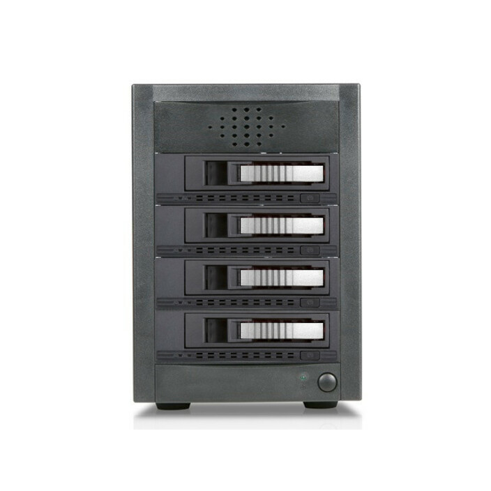 RAIDage JAGE5BT4HDSL-M1 Drive Enclosure 12Gb/s SAS, SATA/600 - Mini-SAS HD Host Interface Tower - Black, Silver
